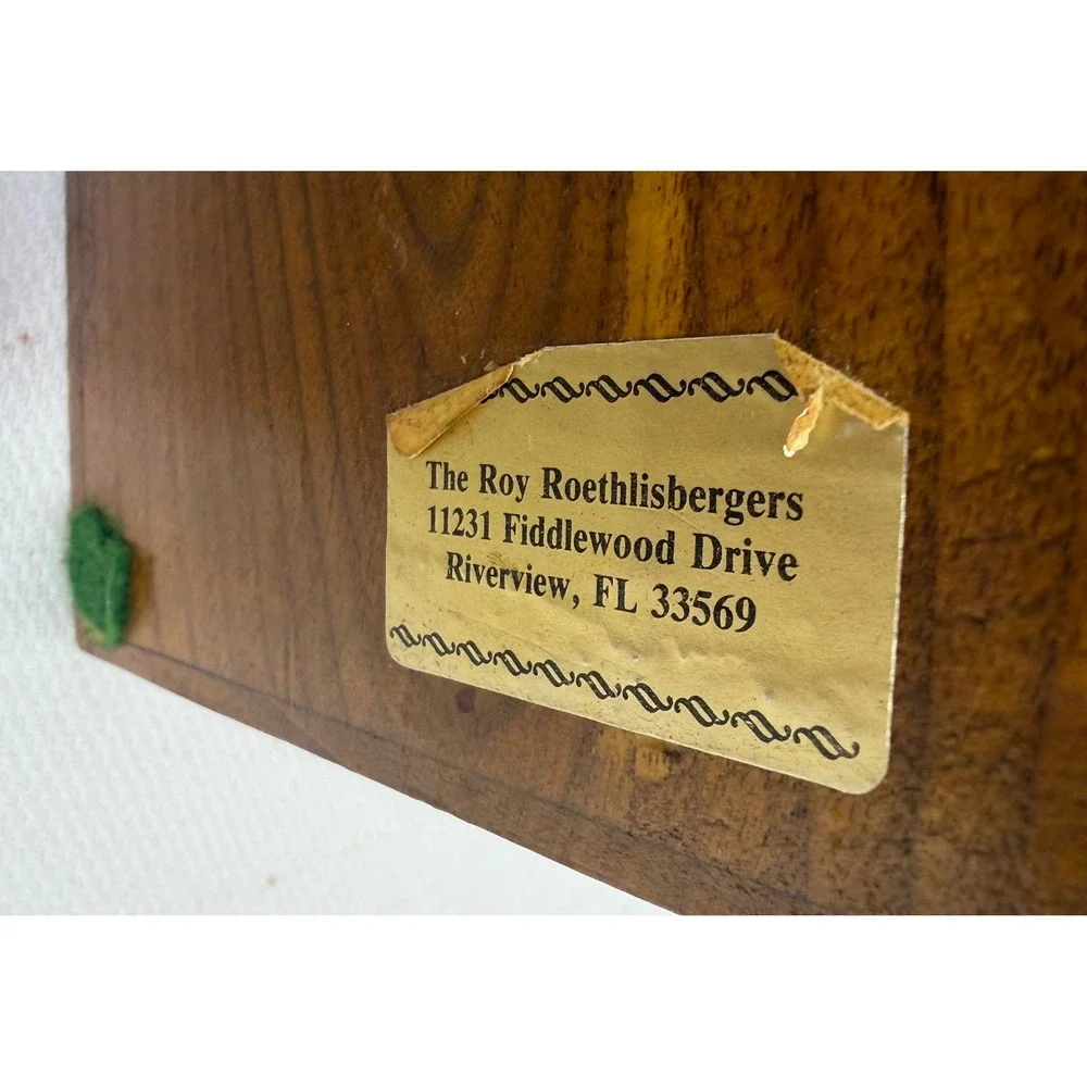 Vintage Hand Carved Wooden Recipe Box Dots Recipes Rustic Kitchen Decor Brown